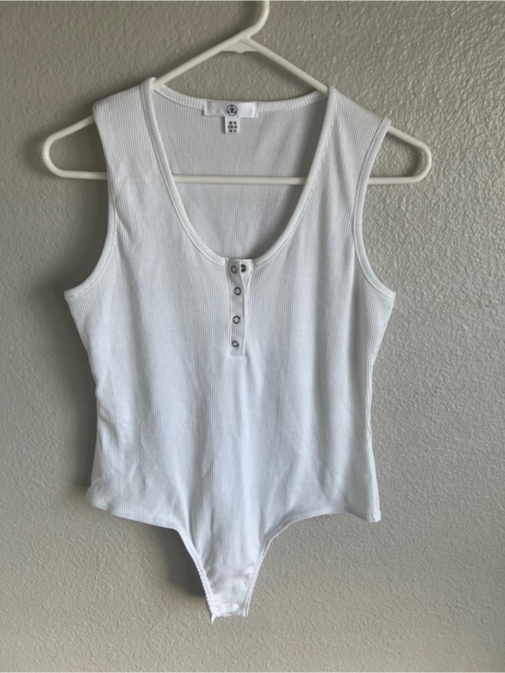 Missguided White Ribbed Snap-Front Bodysuit